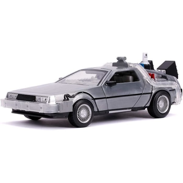 Samlerkøretøj - Jada - DLorean - Skala 1:24 - Metal - Integreret lys