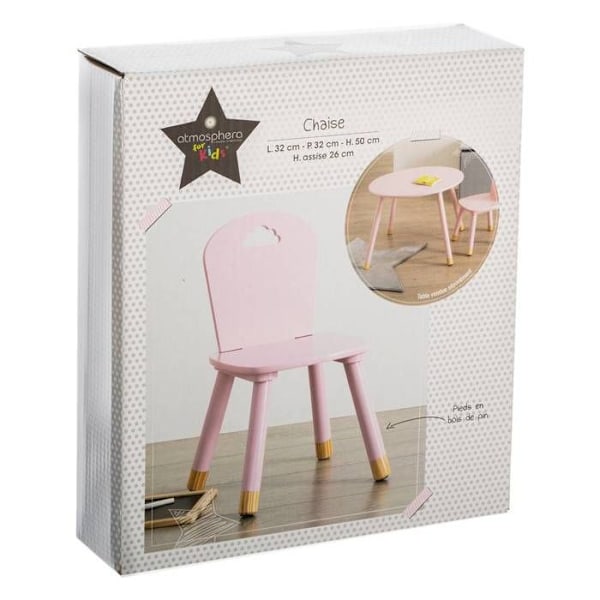 DOUCEUR børnestol - Pink - L 32 x D 31,5 x H 50 cm Lyserød