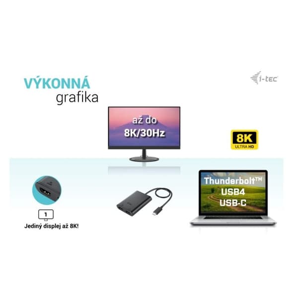 i-tec HDMI USB-C tuplavideoadapteri 4K/60Hz (yksinkertainen 8K/30Hz)