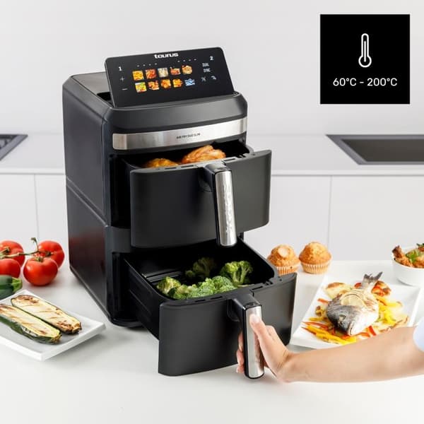 Luftfryer - TAURUS - Air Fry Duo Slim - 13L - 2800W - 10 Programmer