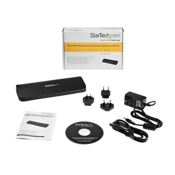USB 3.0 dockingstation - STARTECH.COM - Dobbelt skærm - HDMI og DVI/VGA - GbE og lyd