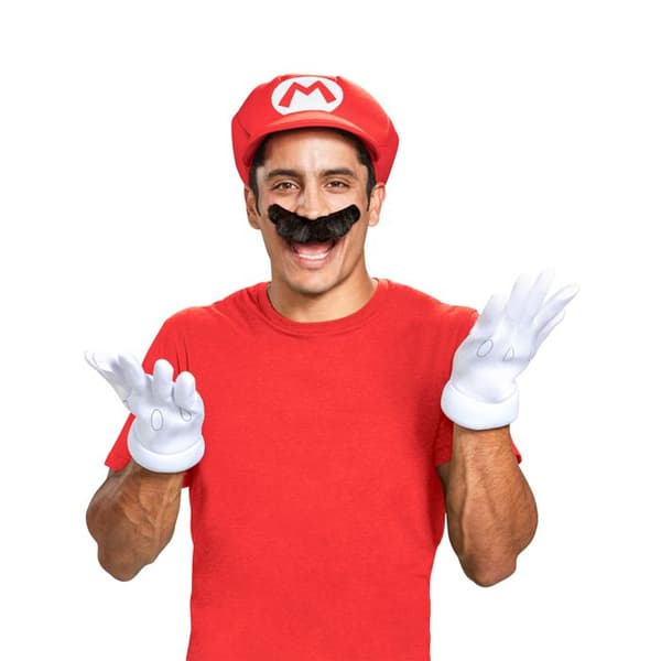 Mario Aikuiset Asusteet Rød, mørkebrun, hvid