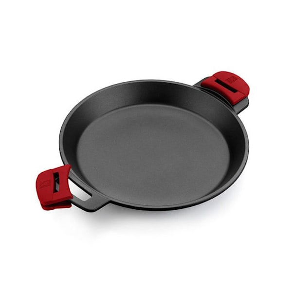 BRA Premiere Paella Pan - 36 cm - Gjuten aluminium - Non-Stick - Silikonhandtag Röd