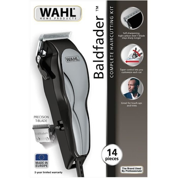 WAHL 20107.0460 Baldfader hårklipper - Trådstrimmer - Tilspidsningsfunktion - Automatisk slibning - 45 mm bladbredde