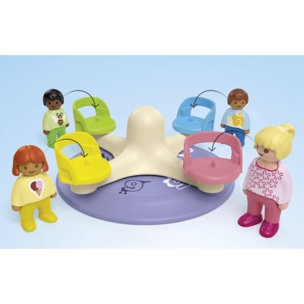 PLAYMOBIL Junior 71701 Lapset ja kääntöportti, Sisältää neljä hahmoa ja kääntöportin, 1-vuotiaasta alkaen Flerfärgad
