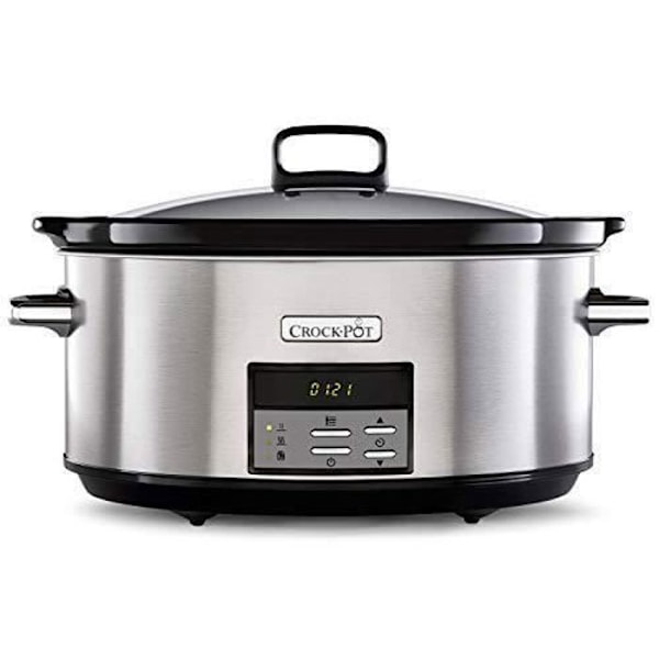 Digital slow cooker - CROCK-POT - 7,5 l - Bagoven-kompatibel - Rustfrit stål - Opvaskemaskine-sikker Rostfritt stål