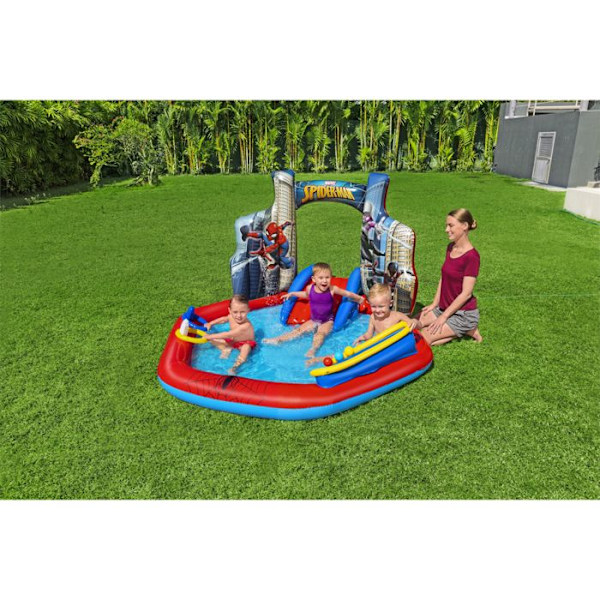 Bestway børnepool Spiderman legepark 211 x 206 x 127 cm Blå