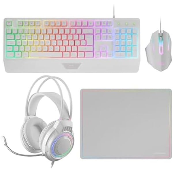 Combo 4en1 - MARS GAMING - MCP124PRO - H-Mech Näppäimistö - RGB Hiiri - Kuulokkeet Mikrofonilla