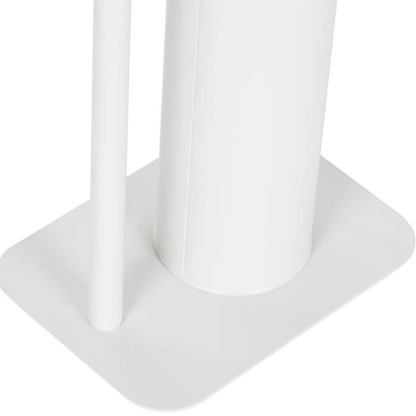 Valkoinen metallinen wc-paperiteline + wc-harja bambusta