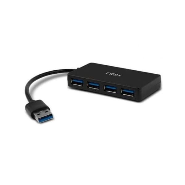 USB Hub - NOX - NXLITEHUBONE - 4 porte - USB 3.2 Gen 1 - Plug and Play - Sort