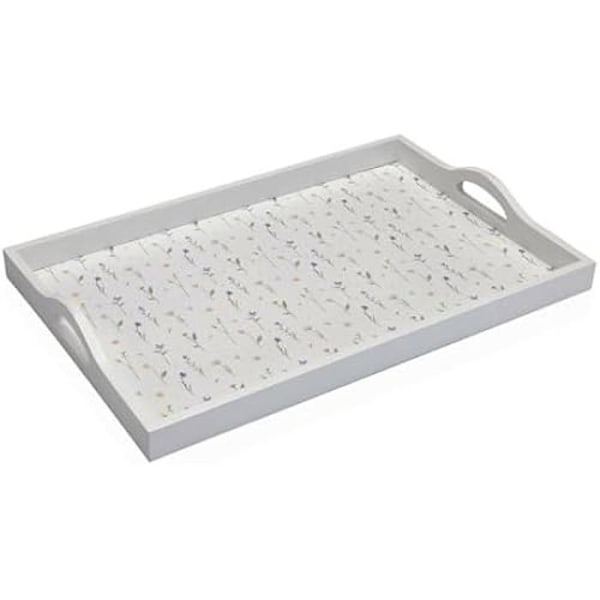 Bricka - VERSA - MDF Wood Laison - Flerfärgad - 46,5 x 31,5 x 6,5 cm - Rektangulär Flerfärgad