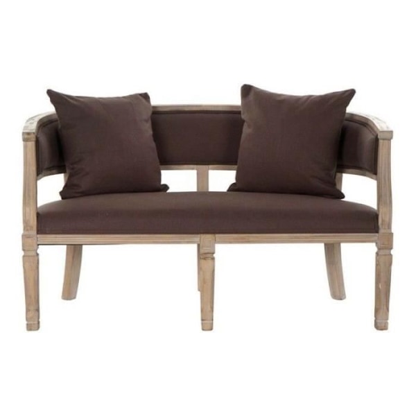Kanava - DKD Home Decor - Thyann - Kastanja - Pellava - Heveapuu - 2 paikkaa kastanj