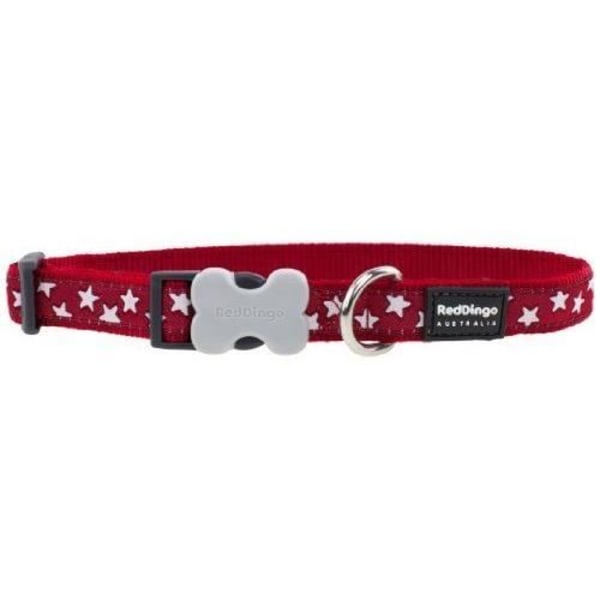 Mønstret krave - Rød Dingo - Rød/hvid - Str. M - 20 mm - 31-47 cm Rød Hvid