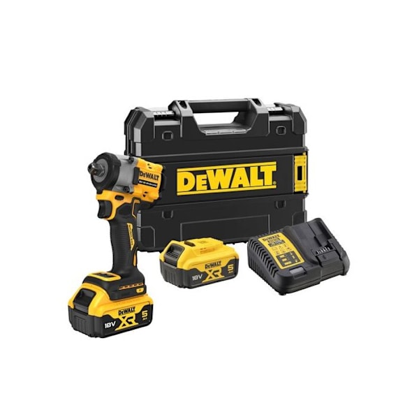 Boulonneuse med slag 1/2' XR 18V li-ion børsteløs - DEWALT - med 2 batterier 18V 5,0Ah - oplader - TSTAK - DCF922P2T-QW DCF922P2T-QW