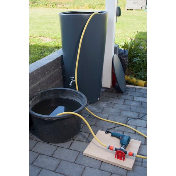 wolfcraft - Plastkasse pumpe til boremaskine - Effekt 3000 l/h - ref. 2207000 röd och svart