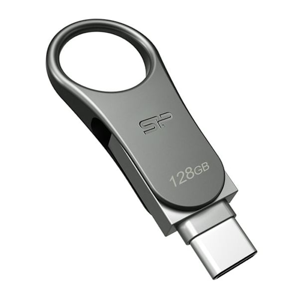 USB-nøgle - SILICON POWER - Mobile C80 - 128 GB - USB 3.0 - USB type C - Titanium