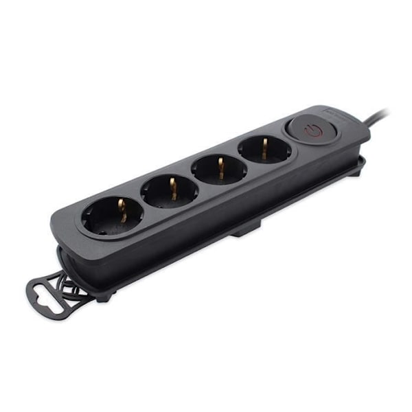 Tm Elektron Multiprise 4 Uttag med Strömbrytare, Svart - TMUAD204BK