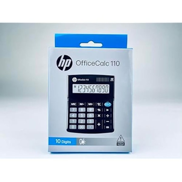 Pöytälaskin - HP - Office Calculator 110 - 10-numeron näyttö - Paristokäyttöinen - Musta väri