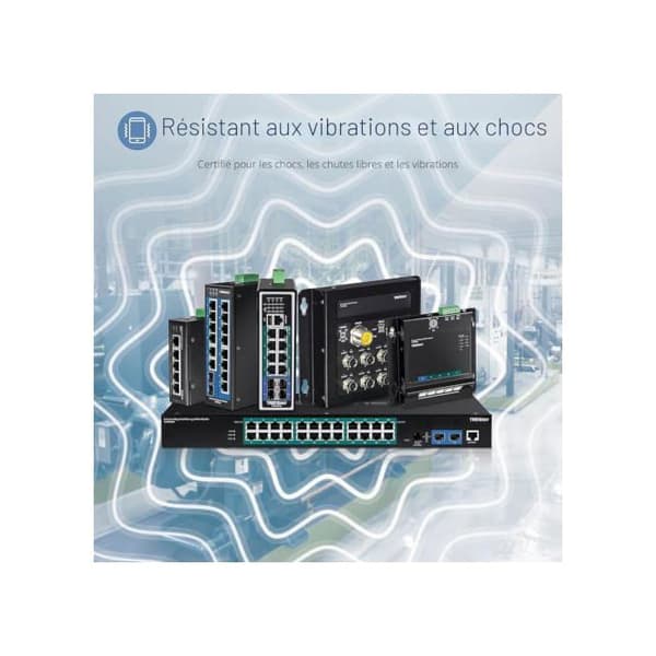 Industriel switch - TRENDnet - 182898 - 5 porte Gigabit PoE+ - DIN-skinne - Sort