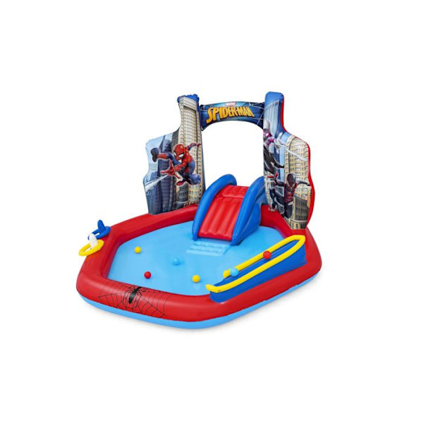 Bestway børnepool Spiderman legepark 211 x 206 x 127 cm Blå