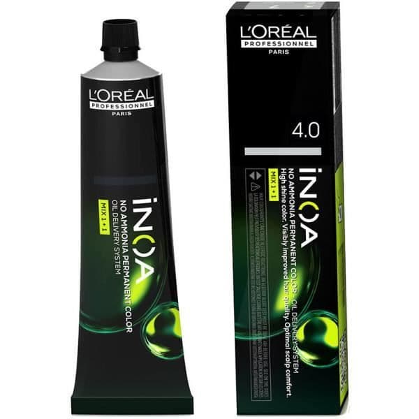 Permanent farve - L'Oreal - Inoa - 4.0 - Uden ammoniaak - 60 gr - Unisex 4.0