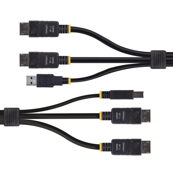 KVM-kabel - STARTECH.COM - DisplayPort USB - 4K 60Hz - 5Gbps - 1,8m Sort