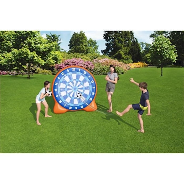 Kæmpe scratch fodboldmål 157 cm - BESTWAY - All Star - Vægtet base orange/blått