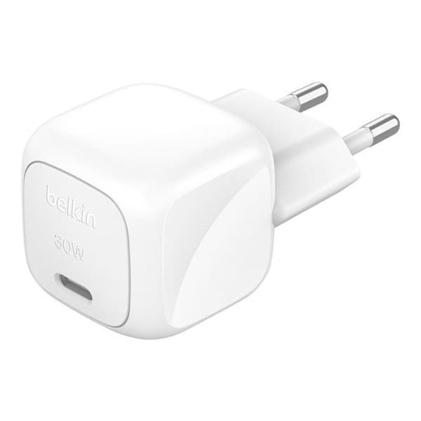 Lader - Belkin - BoostCharge 30 W - USB-C Power Delivery - Kompakt - Hvid