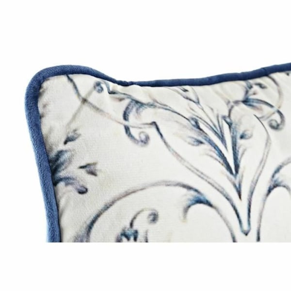 blå pude 45 x 10 x 45 cm hvide blomster
