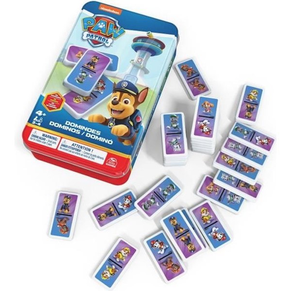 SPIN MASTER METALL LÅDA DOMINOES Paw Patrol Flerfärgad