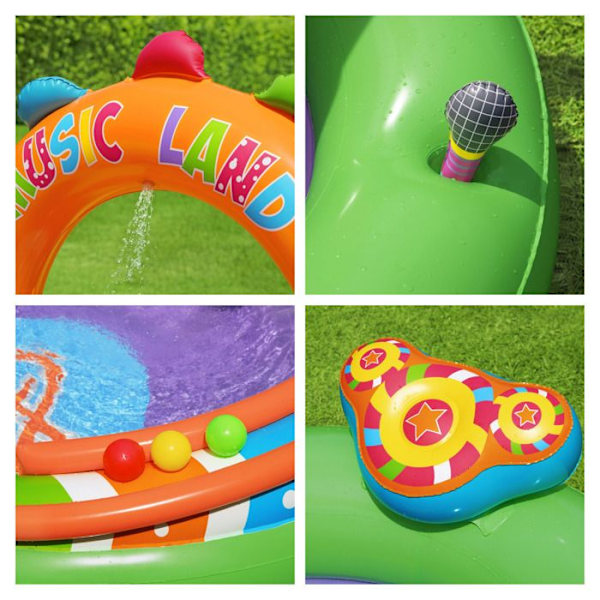 Bestway 53117 Sing and Splash puhallettava vesileikkikeskus, 2,95 m x 1,9 m x 1,37 m Flerfärgad