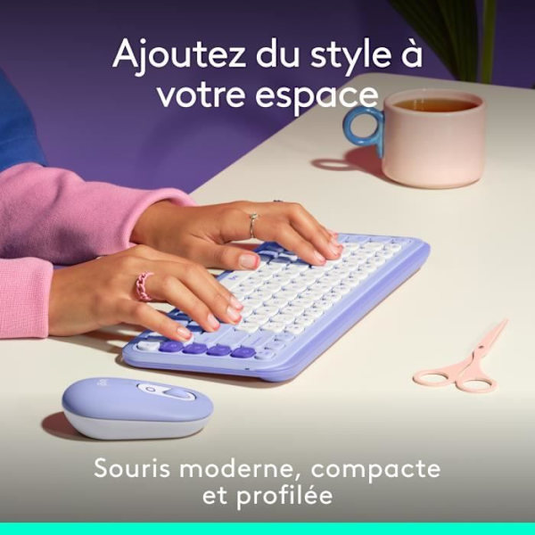 Mus - Trådløs - Logitech - Pop Mouse - Lilla