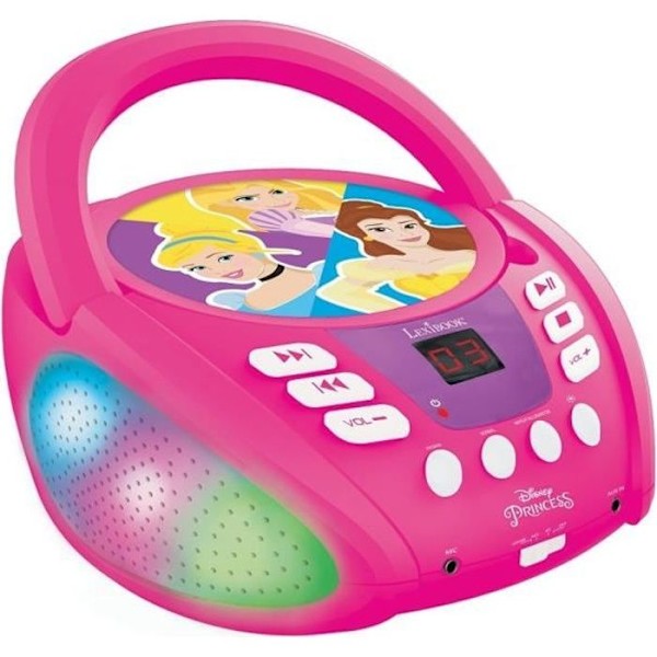 Bluetooth CD-afspiller Disney Princess med Lyd- og Lys Effekter Rosa