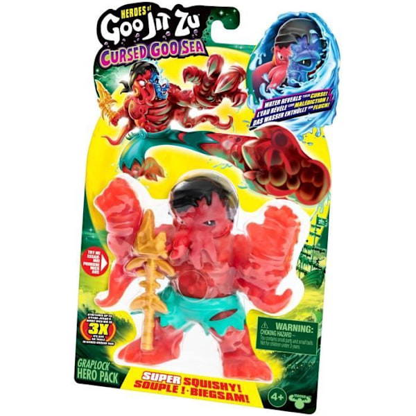 Figur - HEROES OF GOO JIT ZU - Förbannad Goo Hav - GJZ Graplock - 11 cm röd blå