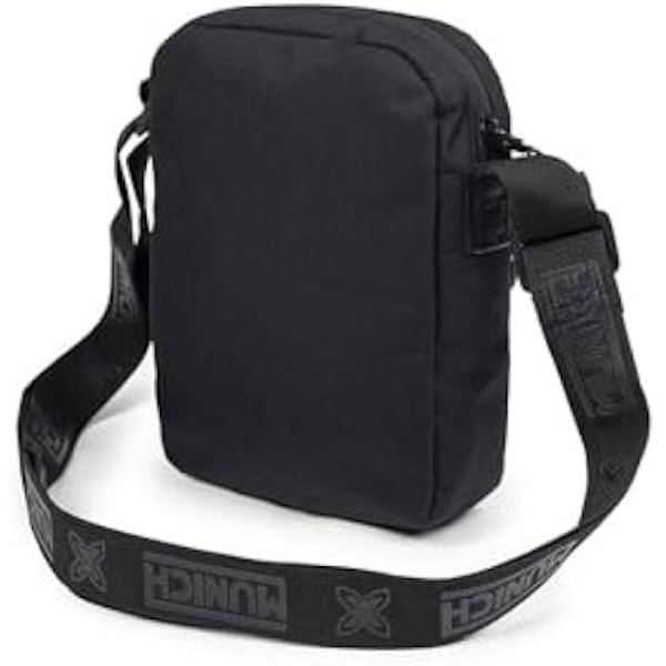 Sac Crossbody - MUNICH - FW24 - Læder Sort - Justerbar Rem - 12x33x23 cm Svart