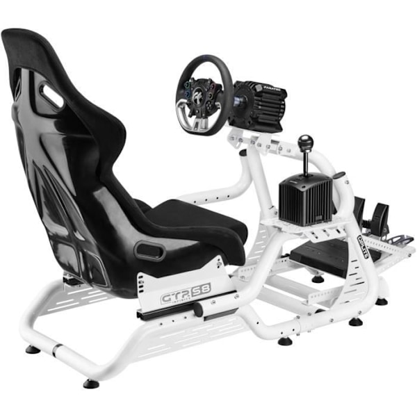 Stöd Simracing & Flightsim - OPLITE - För cockpit GTR S8 Full Force - Vit - Kompatibel med handbroms, växellåda, joystick