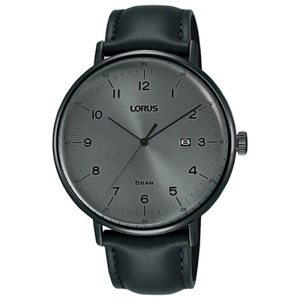 Herreur - LORUS - RH983MX9 - Quartz - Analogisk - Sort og sølv læder Sort, Sølv