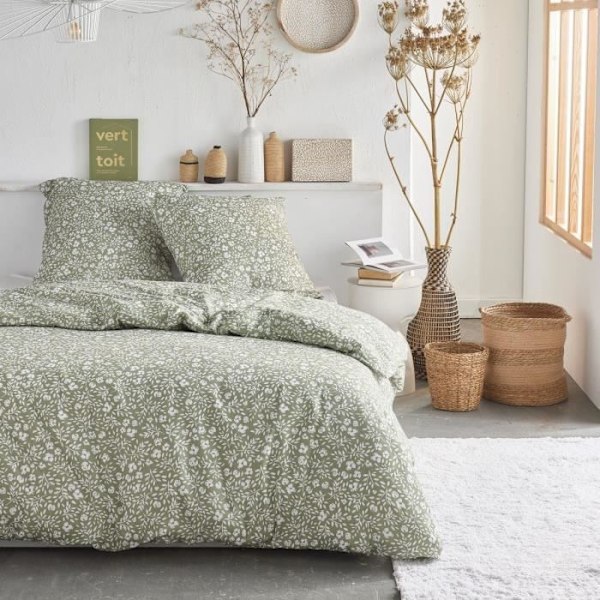 Sängkläder - TODAY Crazy - Blommönster - 2 personer - 220 x 240 cm - Grön Grön
