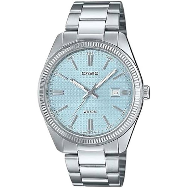 Kello - CASIO - MTP-1302PE-2AVEF - Ruostumaton teräs - Sininen kellotaulu - Vedenpitävyys 5 Atm Silver, Blå
