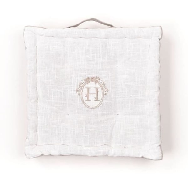Gulvpude - I DAG - CHARME - Slub x Chambray x Broderie Berenice - 40 x 40 x 10 cm