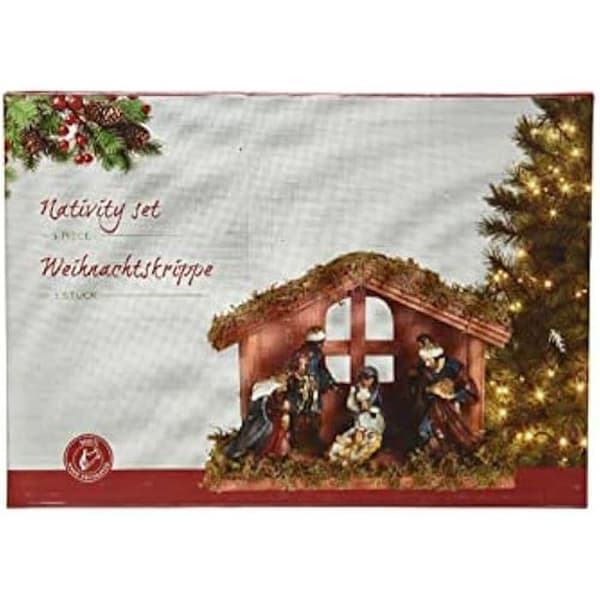 Julekrybbe - KAEMINGK - 10x20x14cm - MDF - 6 stykker - Blandet