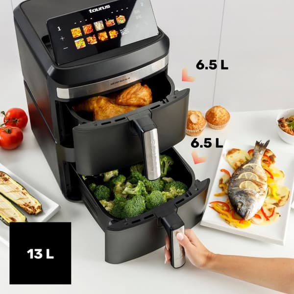 Luftfryer - TAURUS - Air Fry Duo Slim - 13L - 2800W - 10 Programmer