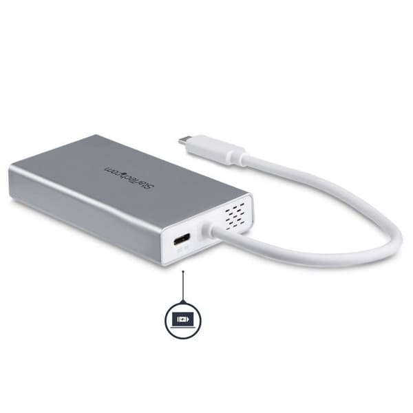 USB-C-monipistoke - STARTECH.COM - HDMI 4K - Power Delivery - Hopea ja valkoinen