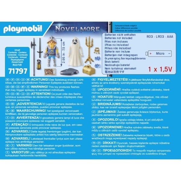 PLAYMOBIL 71797 Riddere og spøgelse med lys effekter, Novelmore, 18 dele, Fra 4 år Flerfärgad