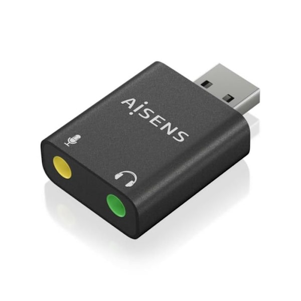 USB-A til audio-adapter - Aisens - 2x jack 3,5 mm - Sort