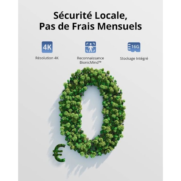 eufy Security eufyCam S330 - WiFi-valvontakamera - 4K-resoluutio - Aurinkoenergia - Värillinen yönäkö - Vaatii HomeBase 3:n Sort og hvid