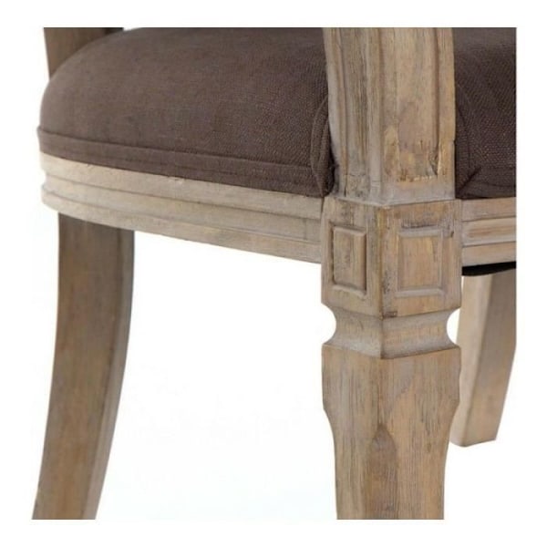 Canapé - DKD Home Decor - Thyann - Brun - Lin - Bois d'hévéa - 2 platser kastanj