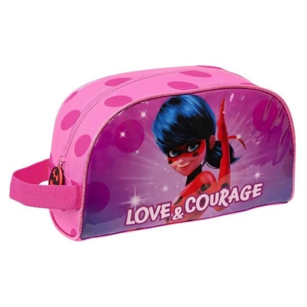 Toilettaske - Lady Bug - Fuchsia - 26 x 16 x 9 cm - 300D Polyester - Blød Fuchsia