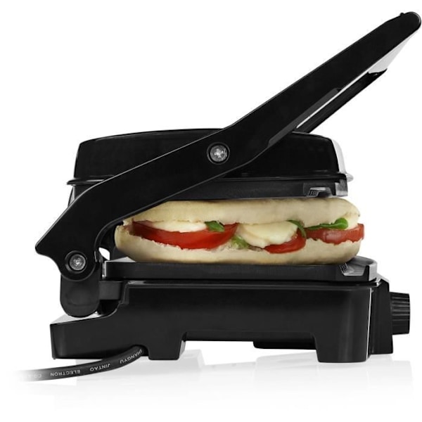 Tristar elektrisk grill - 1500W - 27,8x17cm kokplatta - Justerbar termostat - Non-stick beläggning Svart och rostfritt stål