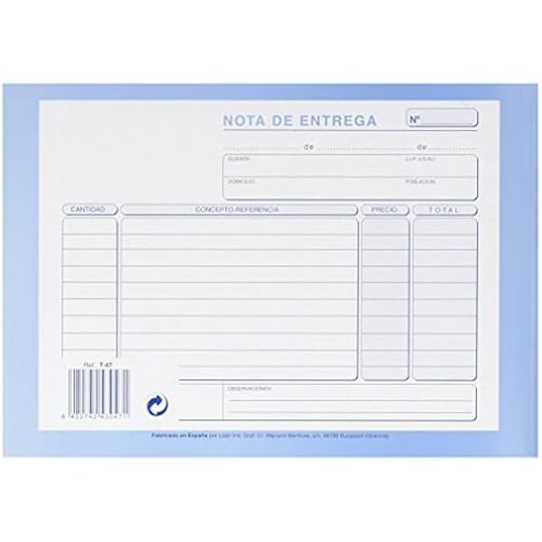 Leveranssedlar - LÅN - T47 - Pack av 5 - Papper - Vit - Blandad